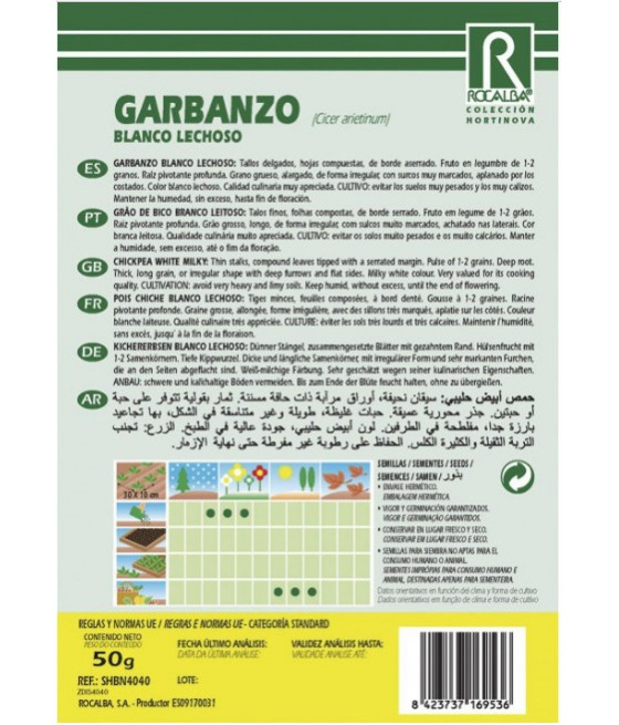 Grão de Bico Branco Leitoso