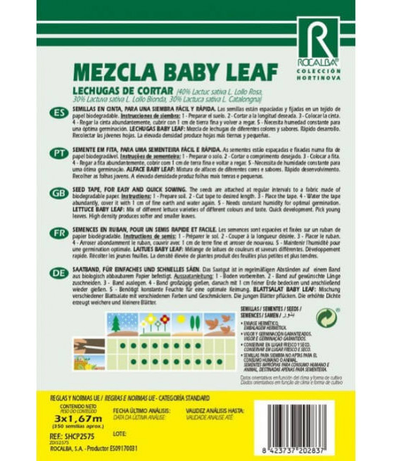 Mistura Alface Baby Leaf - Em Fita